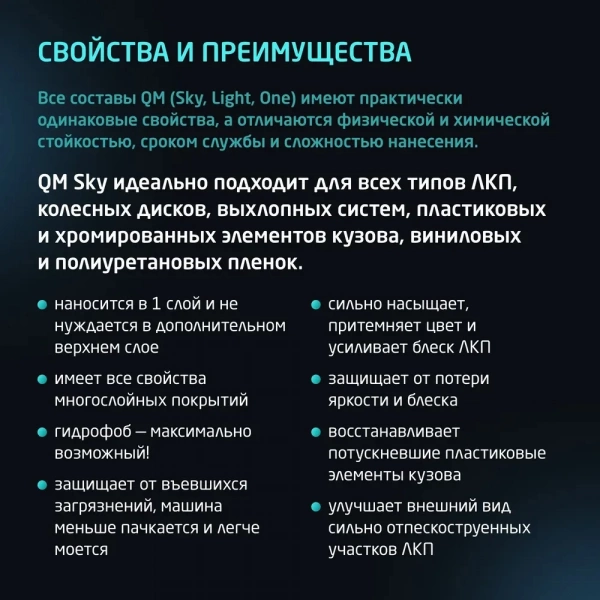 Quartz Master Sky - быстронаносимое керамическое защитное покрытие для авто, 30мл.